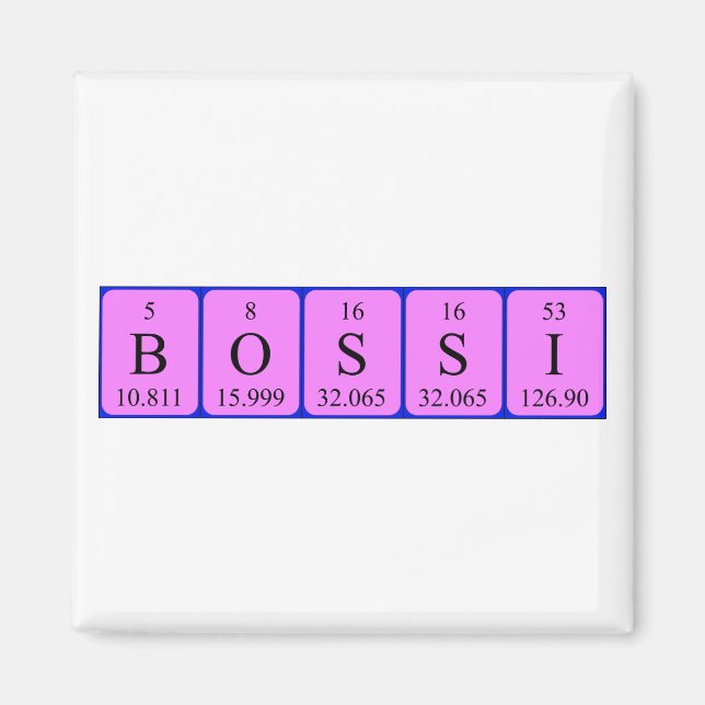 Bossi periodic table name magnet (Front)