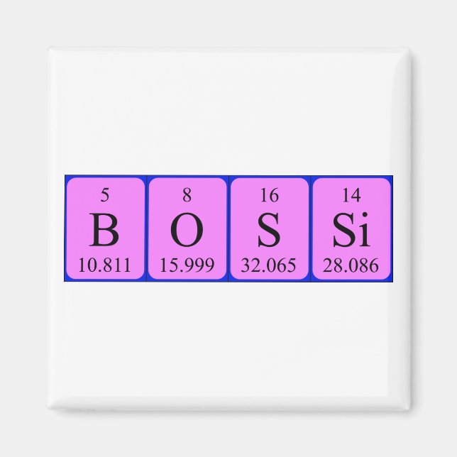 Bossi periodic table name magnet (Front)