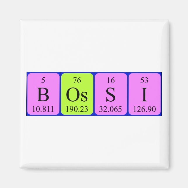 Bossi periodic table name magnet (Front)