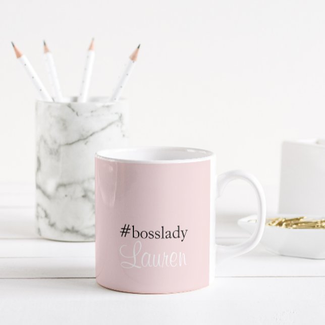 #Bosslady | Pink | Calligraphy | Custom Name Coffee Mug (Creator Uploaded)