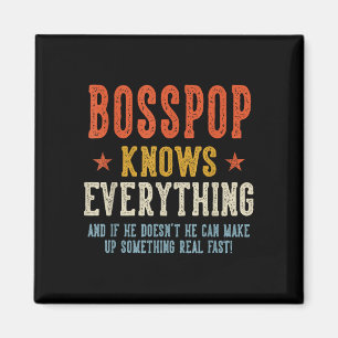 Bosspop knows everything father's day retro magnet