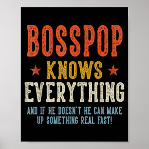 Bosspop knows everything father's day retro poster