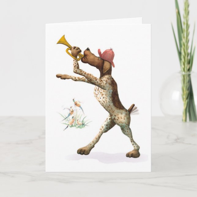 Boss's Day Card - Funny Brittany Spaniel Horn (Front)