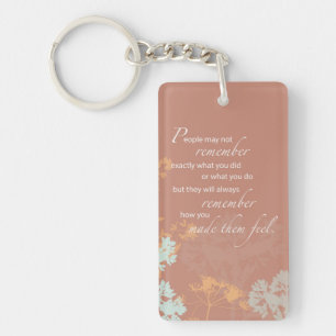Boss's Day Wild Flower Silhouettes on Brown Key Ring