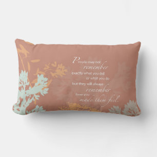 Boss's Day Wild Flower Silhouettes on Brown Lumbar Cushion