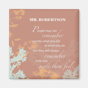 Boss's Day Wild Flower Silhouettes on Brown Magnet