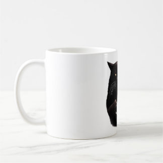 Bossy Black Cat Coffee Thumbs-Up Coffee Mug