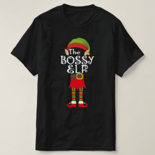 bossy elf family matching christmas T-Shirt