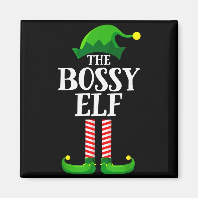 Bossy Elf Matching Family Group Christmas Party Py Magnet (Front)