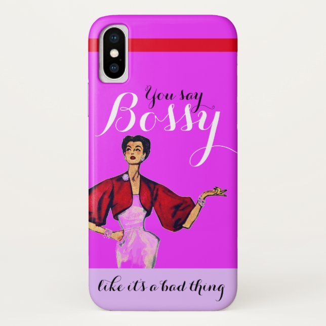 Bossy Gal Retro Magenta Case-Mate iPhone Case (Back)