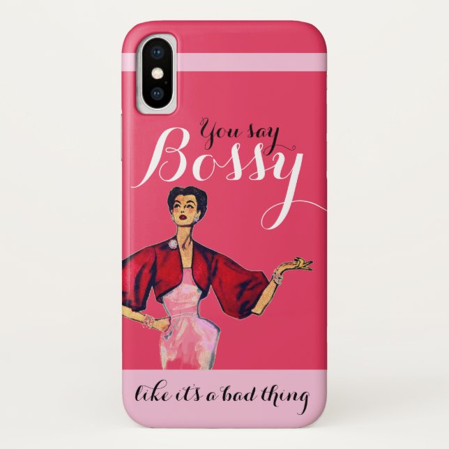 Bossy Gal Retro Pink Case-Mate iPhone Case (Back)