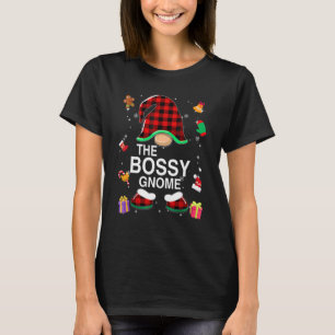 Bossy Gnome Buffalo Plaid Matching Family Christma T-Shirt