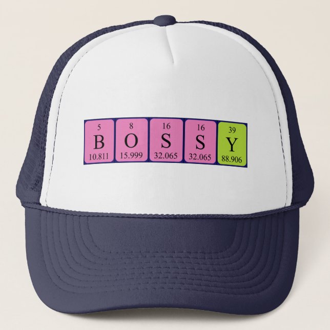 Bossy periodic table name hat (Front)