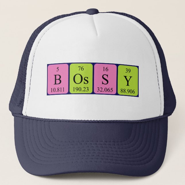 Bossy periodic table name hat (Front)