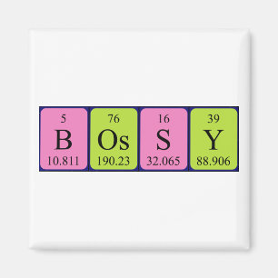 Bossy periodic table name magnet