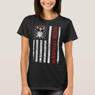 Bostie Grandpa USA Flag Funny Boston Terrier Pet D T-Shirt