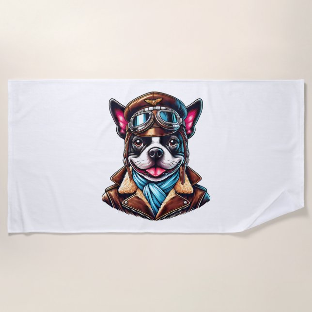 Bostie Pilot Design Beach Towel (Front)