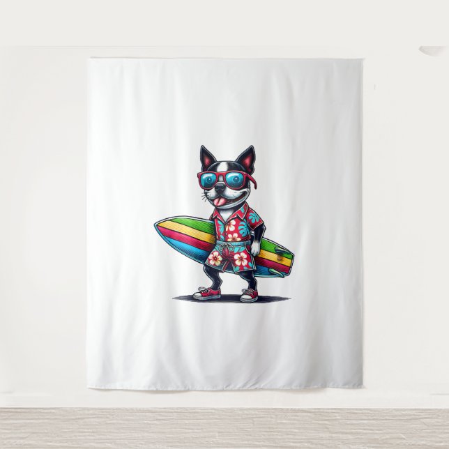 Bostie Surfer Vibes Design Tapestry (Front)