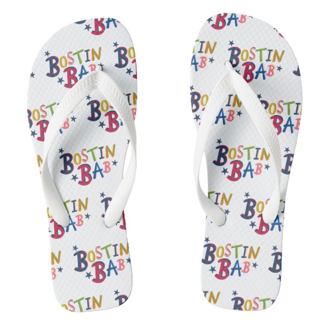 Bostin Bab Black Country Words Flip Flop Footwear (Footbed)