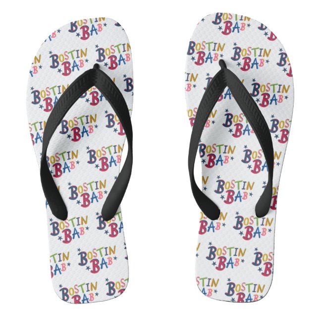Bostin Bab Black Country Words Flip Flop Footwear (Footbed)