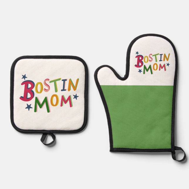Bostin Dad Black Country  Oven Mitt & Pot Holder Set (Front)