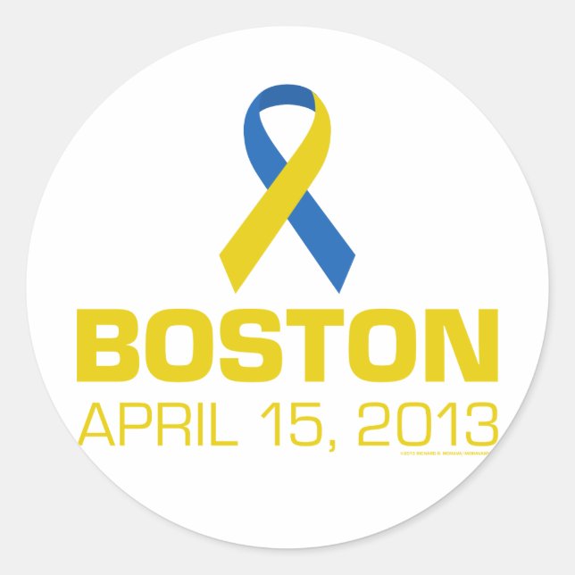 BOSTON 04/15/2013 CLASSIC ROUND STICKER (Front)