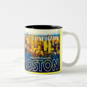 boston 2, boston 3, I LOVE BOSTON , MASSACHUSET... Two-Tone Coffee Mug
