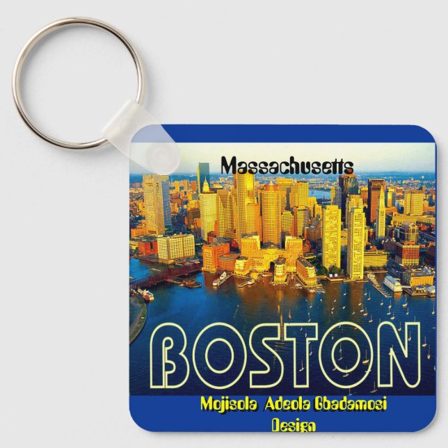 boston 2, Massachusetts - Customised Key Ring (Front)