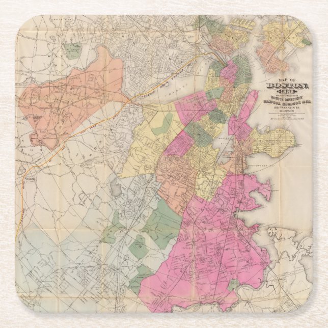 Boston 2 square paper coaster (Front)