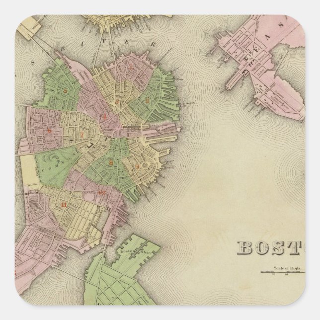 Boston 2 square sticker (Front)