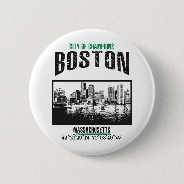 Boston 6 Cm Round Badge (Front)