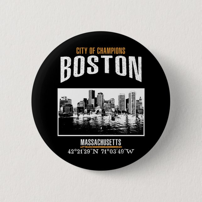 Boston 6 Cm Round Badge (Front)
