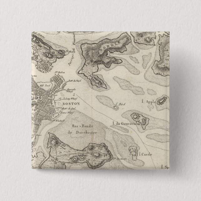 Boston and Surrounding Area 15 Cm Square Badge (Front)