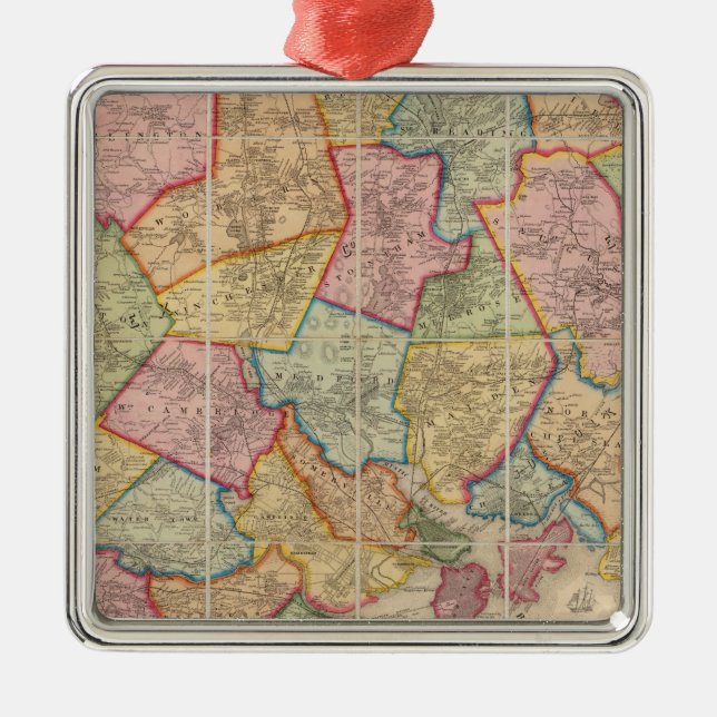 Boston and vicinity metal ornament (Front)