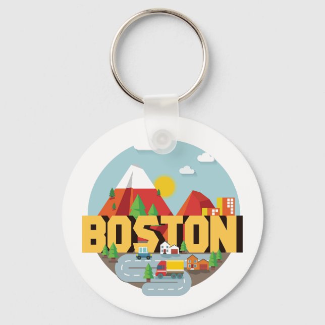 Boston As A Destination Key Ring (Front)