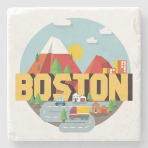 Boston As A Destination Stone Coaster