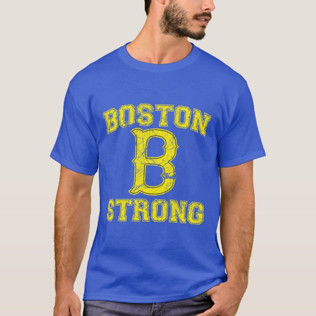 Boston B Strong Grunge Style T-Shirt (Front)