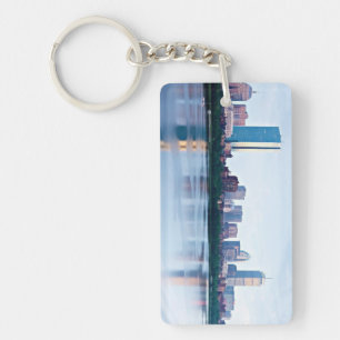 Boston Back bay across Charles River Key Ring