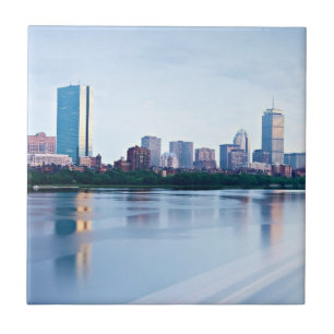 Boston Back bay across Charles River Tile