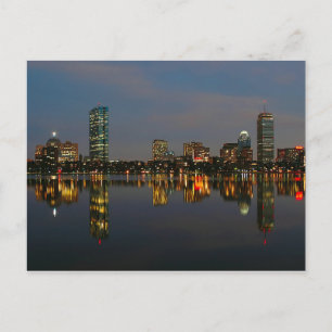 Boston Backbay at Night Postcard