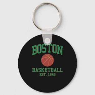 Boston Basketball Key Ring