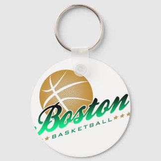 Boston Basketball Key Ring