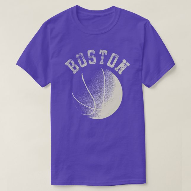 Boston Basketball Retro City Massachusetts State B T-Shirt (Design Front)
