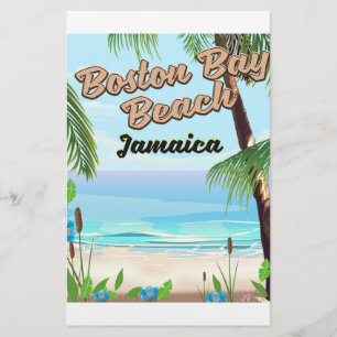 Boston bay beach, Jamaica Stationery