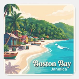 Boston Bay Port Antonio Jamaica Square Sticker