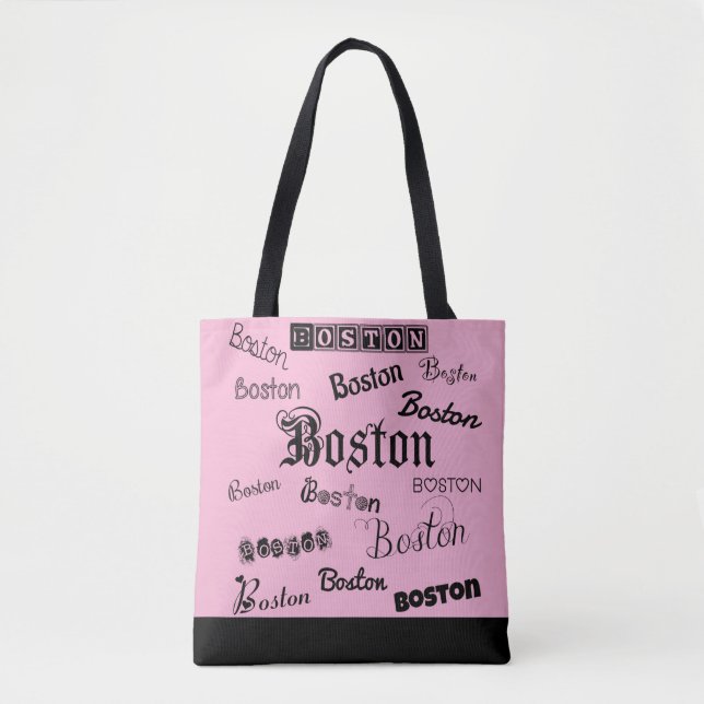 Boston Black Fonts Tote Bag (Front)