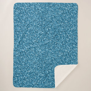 Boston Blue Glitter Sherpa Blanket
