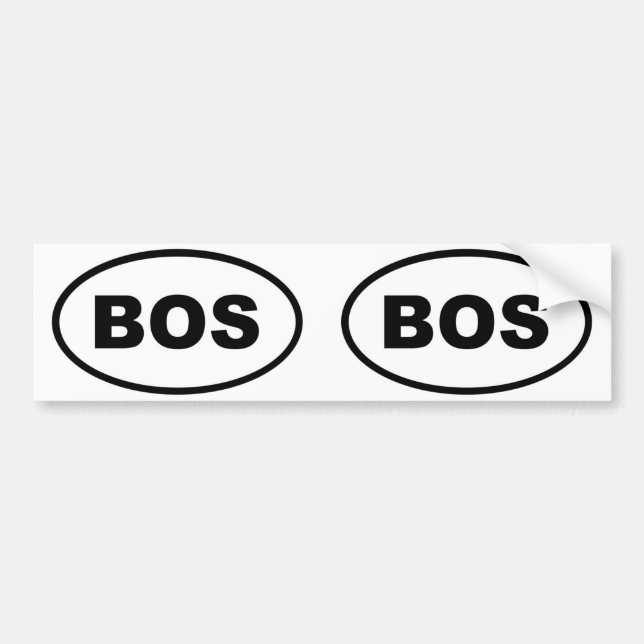 Boston BOS oval Bumper Sticker (Front)