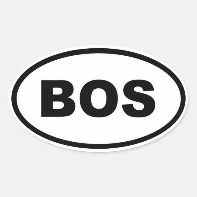 Boston BOS Oval Sticker (Front)
