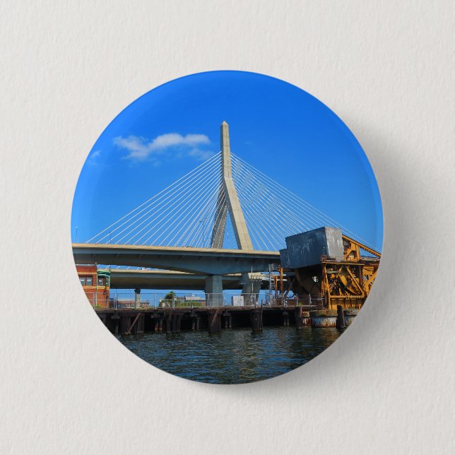 Boston Bridge Photo on gifts 6 Cm Round Badge (Front)
